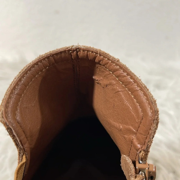 Steve Madden Ruebey Suede Light Brown Leather Booties Boots Heels Shoes Size 9.5 - Picture 10 of 14